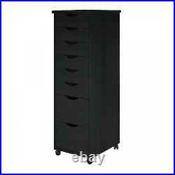 8 Drawer Lingerie Storage Dresser Chest Narrow Tall Space Saver Cabinet Cart Blk