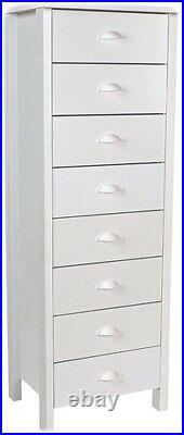 8 Drawer Narrow Lingerie Storage Dresser Chest Furniture Tall Space Saver Bureau