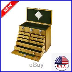 8 Drawer Wood Tool Chest storage Tools Wooden Tool Box Windsor Cabinet Felt