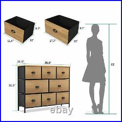 8 Drawers Dresser, Chest of Drawer Storage Organizer Wood Top Nightstand Closet