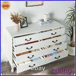 8 Drawers Dresser Double Wood Storage Dressers Chests of Drawers for Bedroom