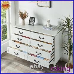 8 Drawers Dresser Double Wood Storage Dressers Chests of Drawers for Bedroom