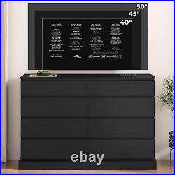 8 Drawers Dresser Double Wood Storage Dressers Chests of Drawers for Bedroom