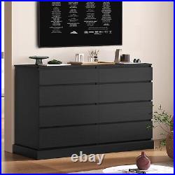 8 Drawers Dresser Double Wood Storage Dressers Chests of Drawers for Bedroom