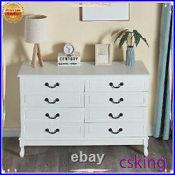 8 Drawers Dresser Double Wood Storage Dressers Chests of Drawers for Bedroom