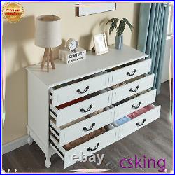 8 Drawers Dresser Double Wood Storage Dressers Chests of Drawers for Bedroom