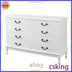 8 Drawers Dresser Double Wood Storage Dressers Chests of Drawers for Bedroom