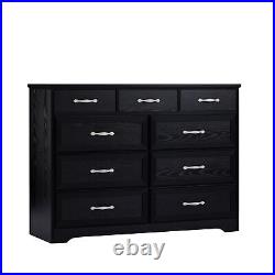 9 Drawer Home Wood Chest of Drawers, Bedroom Dresser, Long Dresser with Handles