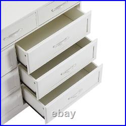9 Drawers Dresser Bedroom Wood Storage Dressers Chests for Kids Room Entry White