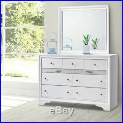 9 Drawers Dresser Chest Mirror Set Storage Cabinet Modern Furniture White