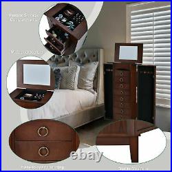 9-Drawers Wood Jewelry Cabinet Armoire Storage Box Chest Stand Organizer Bedroom