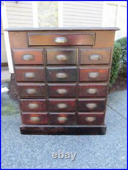 ANTIQUE 19THc MULTI-DRAWER APOTHECARY CABINET CHEST