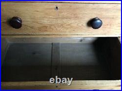 ANTIQUE ENGLISH PINE DRESSER Chest Of Drawers Wood Nightstand Vtg Old Primitive