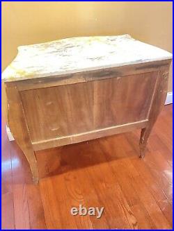 ANTIQUE French Louis XV STYLE 2 DRAWER MARBLE TOP