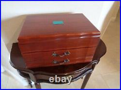 American Reed & Barton Provincial Wooden Silverware Storage Chest Box W Drawers