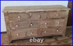 Amish Made Reclaimed Barnwood 7 Drawer Dresser, Chest Of Drawers, Barn Wood