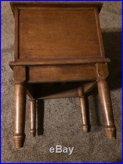 Antique 4 Drawer Sewing Cabinet Chest Side Table Carved Singer Vintage