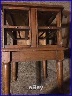 Antique 4 Drawer Sewing Cabinet Chest Side Table Carved Singer Vintage
