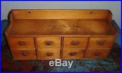 Antique 8 Drawer Spice Cabinet/Box/Cupboard/4Over 4-Wood Finish/Apothecary/Chest