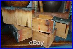 Antique 8 Drawer Spice Cabinet/Box/Cupboard/Apothecary/Chest/Blue-Painted