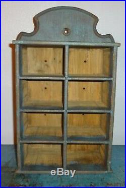 Antique 8 Drawer Spice Cabinet/Box/Cupboard/Apothecary/Chest/Blue-Painted