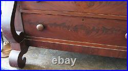 Antique Empire Style Chest of Drawers Mahogany Furniture 46 Tall And 22 Dip