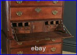 Antique English Georgian Oak Chest on Chest of Drawers Secretaire Writing Desk