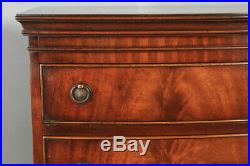 Antique English Georgian Regency Style Flame Mahogany Tallboy / Chest of Drawers