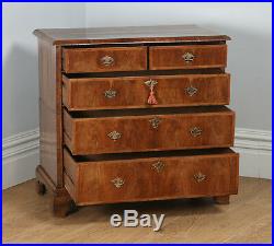 Antique English Queen Anne / Georgian Figured Walnut Two Piece Chest of Drawers