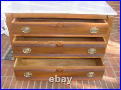 Antique J H Bissell Furniture 3 Drawer Chest Marble Top Belmont NY 40x16x31