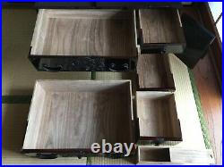 Antique Japanese Tansu chest of drawers Isho-dansu Tsuruoka Black lacquered Rare
