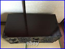 Antique Japanese Tansu chest of drawers Isho-dansu Tsuruoka Black lacquered Rare