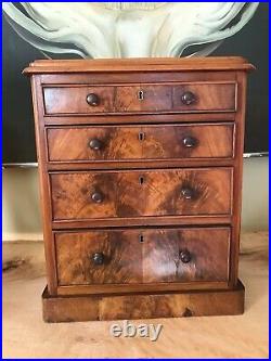 Antique Miniature Diminutive Chest of Drawers Signed Marked Boston Salesman