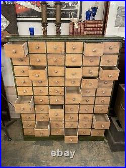Antique Reconditioned Wood 60 Drawer Apothocary Cabinet Chest of Drawers