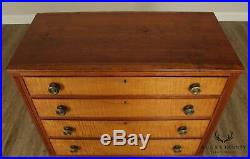 Antique Sheraton Cherry and Tiger Maple Chest of Drawers, Dresser