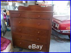 Antique Sheridan Style Solid Cherry 6 drawer Chest of Drawers