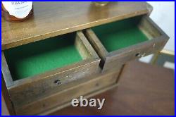 Antique Vintage Wood Engineers Watchmaker Carpenter Tool Chest Bank of Drawers