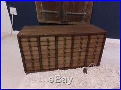 Antique Vintage Wood Wooden Drawers, 40 Draw chest cabinet Workshop Kitchen