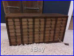 Antique Vintage Wood Wooden Drawers, 40 Draw chest cabinet Workshop Kitchen