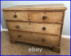 Antique Vtg English Pine Chest of Drawers Dresser Wooden Cabinet Changing Table