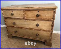 Antique Vtg English Pine Chest of Drawers Dresser Wooden Cabinet Changing Table