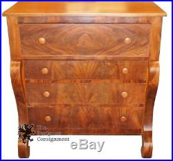 Antique Walter & Meador Federal Style Victorian Bonnet Chest Of Drawers Dresser