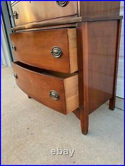 Antique Wood Chest of Drawers Dresser Hepplewhite Mahogany Vintage Server Buffet