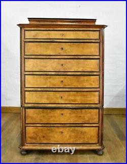 Antique continental tallboy 7 drawer chest of drawers