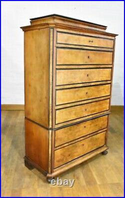 Antique continental tallboy 7 drawer chest of drawers