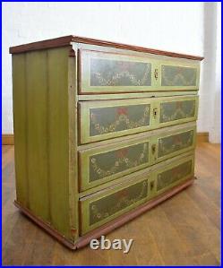 Antique rustic solid wood continental large painted chest of drawers