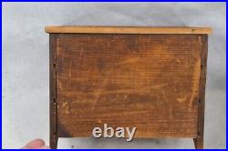 Antique small bureau chest, drawers doll handmade 3 drawer 8x6.5x5 wood pine 1800