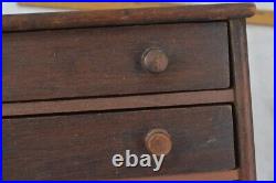 Antique small bureau chest, drawers doll handmade 3 drawer 8x6.5x5 wood pine 1800