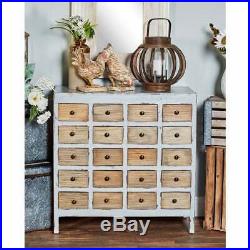 Apothecary 20 Drawer Cabinet Chest White Vintage Rustic Style Distressed Finish