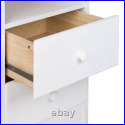 Astrid 6 Drawer Wooden Dresser Chest, 16 x 20 x 52, White Laminate, Storage
